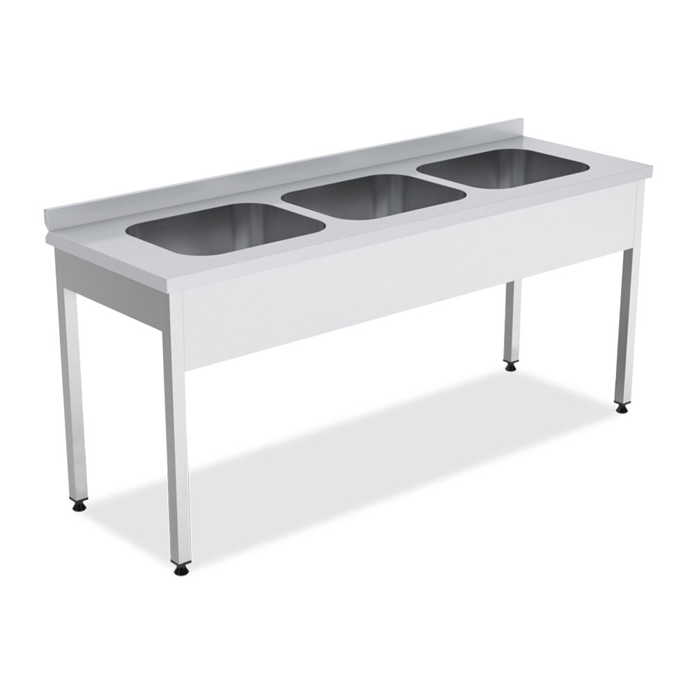 Work Tables with 3 Sink 600 - 700 (Demounted)